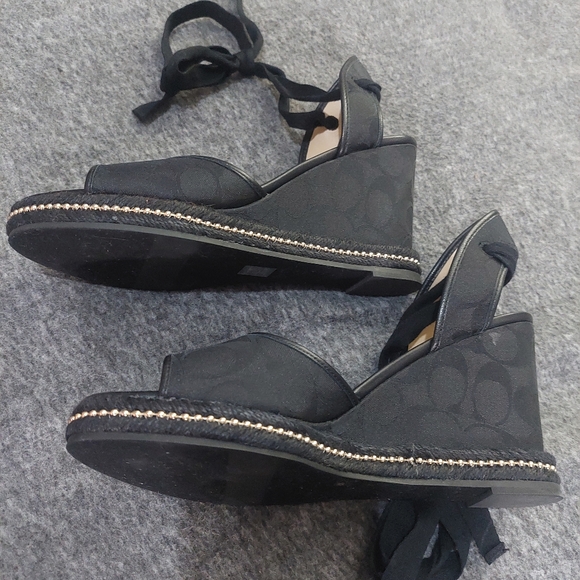 Coach Page Sig recycled summer wedge size 7.5 - Picture 5 of 9